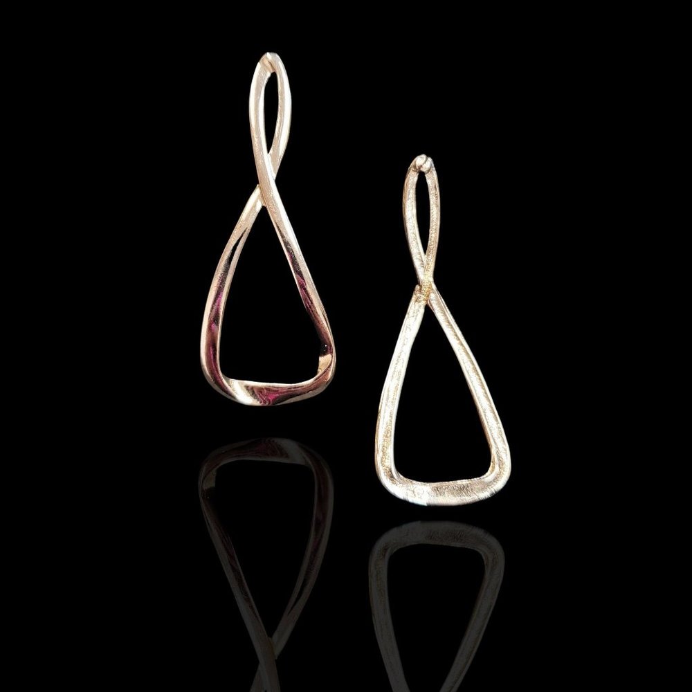 Statement Twisted Silver Plated Dangle Earrings -… - image 3